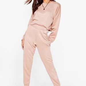 Nasty Gal Cropped Sweatshirt and Jogger Set